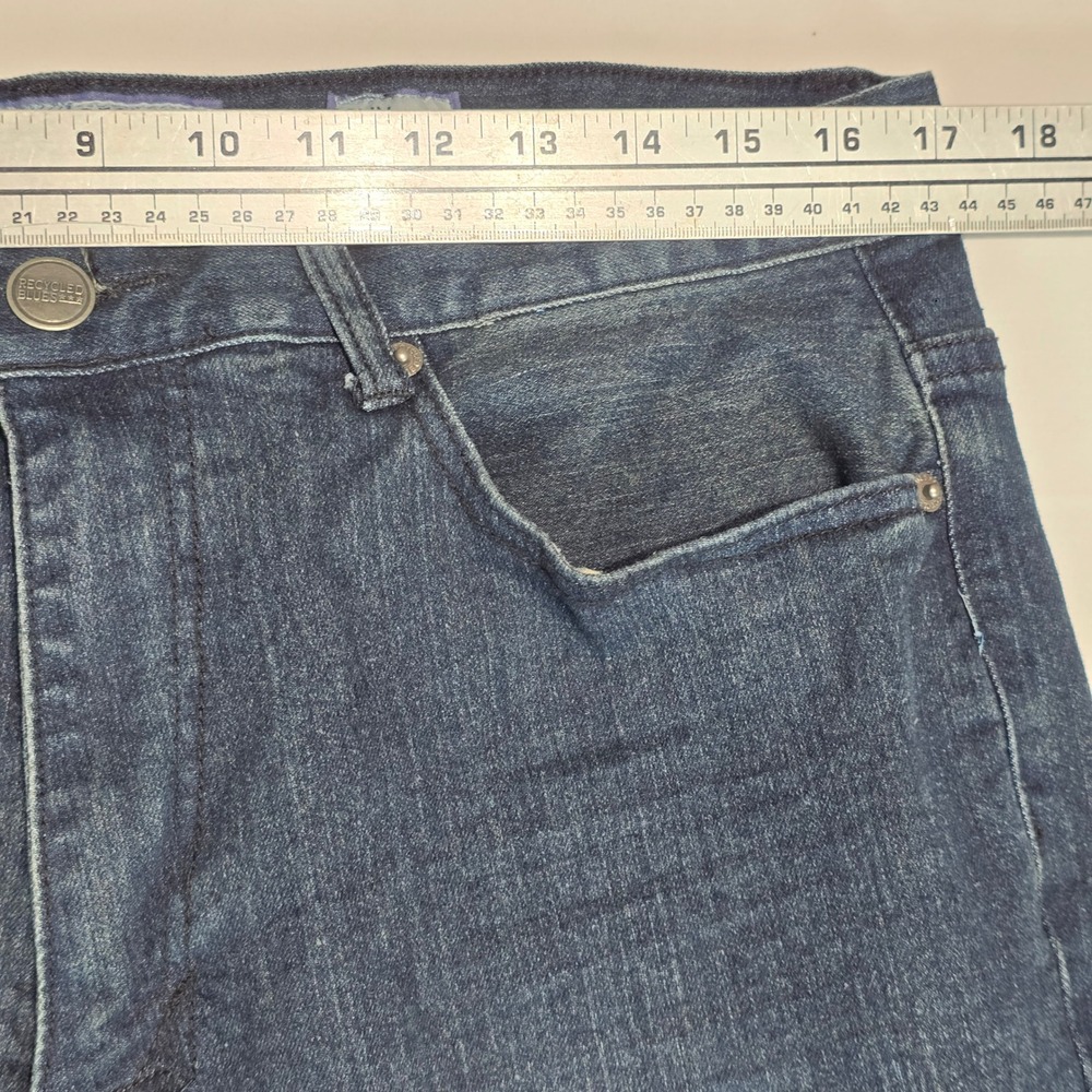 Recycled Blues Mens Slim Fit Dark Wash Stretch Denim Jeans 34x30 Blue RN120382 - Picture 13 of 16